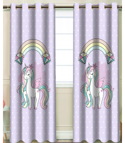 پرده نوپه هوم Nope Home مدل مخمل پانچی طرح اسب تک شاخ سایز 140x280