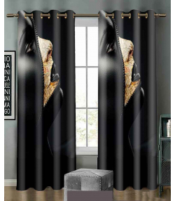 پرده نوپه هوم Nope Home مدل مخمل پانچی طرح چهره زن سایز 140x280
