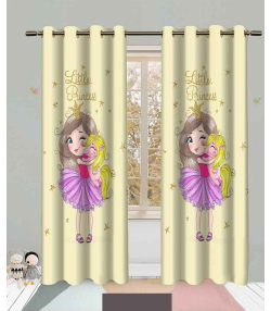 پرده نوپه هوم Nope Home مدل مخمل پانچی طرح دختر سایز 140x280