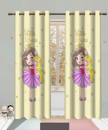 پرده نوپه هوم Nope Home مدل مخمل پانچی طرح دختر سایز 140x280
