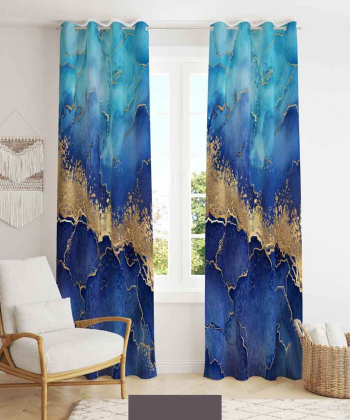 پرده نوپه هوم Nope Home مدل مخمل پانچی طرح ماربل سایز 140x280