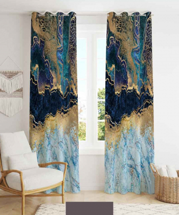پرده نوپه هوم Nope Home مدل مخمل پانچی طرح ماربل سایز 140x280