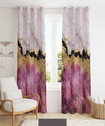 پرده نوپه هوم Nope Home مدل مخمل پانچی طرح ماربل سایز 140x280