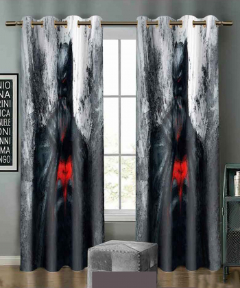 پرده نوپه هوم Nope Home مدل مخمل پانچی طرح بتمن سایز 140x280