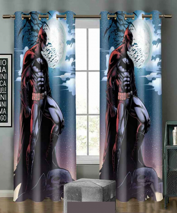 پرده نوپه هوم Nope Home مدل مخمل پانچی طرح بتمن سایز 140x280