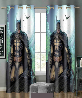 پرده نوپه هوم Nope Home مدل مخمل پانچی طرح بتمن سایز 140x280