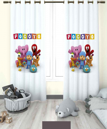 پرده نوپه هوم Nope Home مدل مخمل پانچی طرح پوکویو سایز 140x280