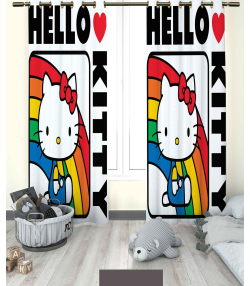 پرده نوپه هوم Nope Home مدل مخمل پانچی طرح کیتی سایز 140x280