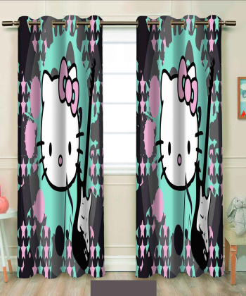 پرده نوپه هوم Nope Home مدل مخمل پانچی طرح کیتی سایز 140x280