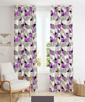 پرده نوپه هوم Nope Home مدل مخمل پانچی طرح هندسی سایز 140x280