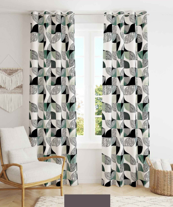 پرده نوپه هوم Nope Home مدل مخمل پانچی طرح هندسی سایز 140x280