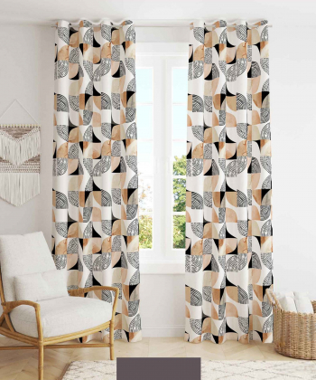 پرده نوپه هوم Nope Home مدل مخمل پانچی طرح هندسی سایز 140x280