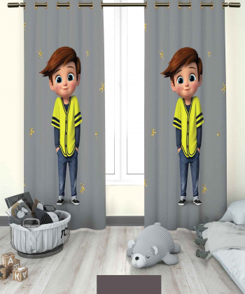 پرده نوپه هوم Nope Home مدل مخمل پانچی طرح پسربچه سایز 140x280