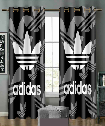 پرده نوپه هوم Nope Home مدل مخمل پانچی طرح آدیداس سایز 140x280