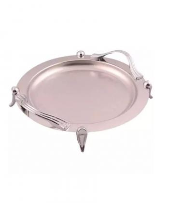 سینی دایره دسته نقره Wave ساده پایه دارریور River مدل RVRB1437