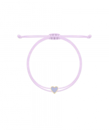 دستبند نخی یاسی قلب کوچک با میناکاری یاسی درریس Doris کدP5740