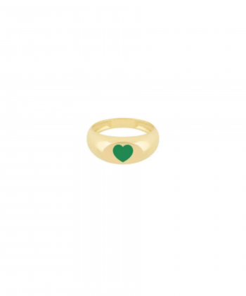 انگشتر Heartbeat با میناکاری سبز درریس Doris کدP5728