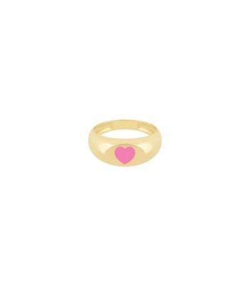 انگشتر Heartbeat با میناکاری صورتی درریس Doris کدP5731