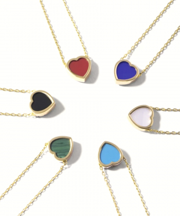 گردنبند قلب فیلوس با سنگ قرمز درریس Doris کدP5719