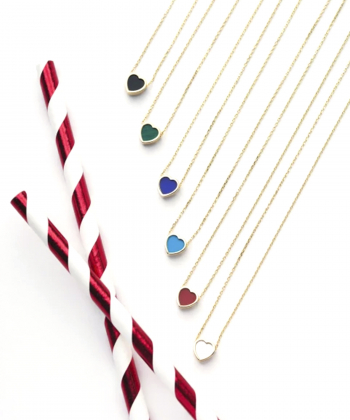 گردنبند قلب فیلوس با سنگ سرمه ای درریس Doris کدP5721