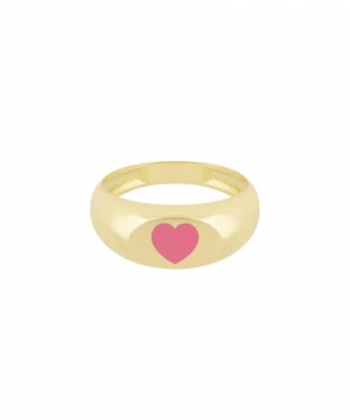 انگشتر Heartbeat با میناکاری صورتی نئونی درریس Doris کدP5725