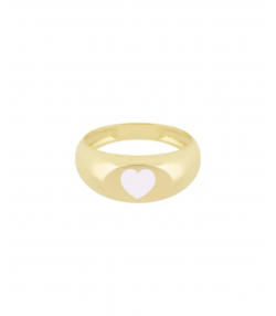 انگشتر Heartbeat با میناکاری سفید درریس Doris کدP5727