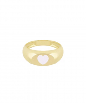 انگشتر Heartbeat با میناکاری سفید درریس Doris کدP5727