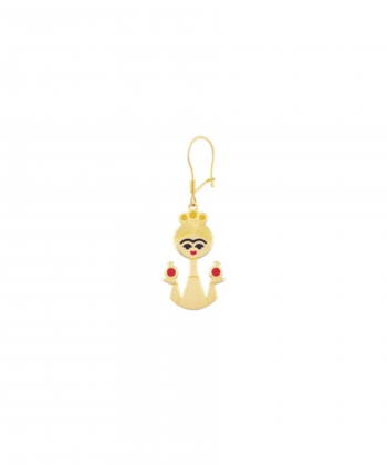 گوشواره تک لنگه عصایی یلدا با تاج زرین و انارک درریس Doris کدP5921