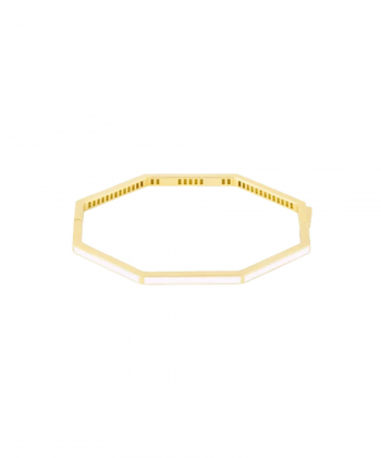 بنگل 8 ضلعی با میناکاری سفید درریس Doris کدP5918