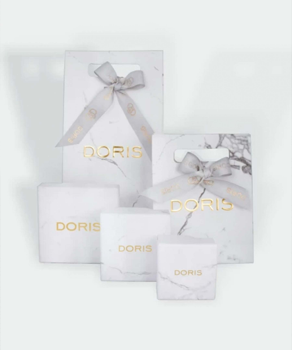 بنگل 8 ضلعی با میناکاری سفید درریس Doris کدP5918