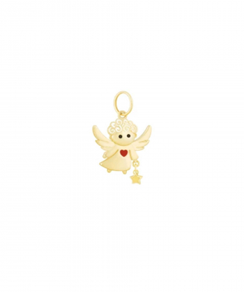 آویز فرشته نیکه قلب قرمز با ستاره درخشان درریس Doris کدP5909