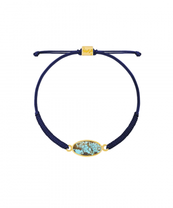 دستبند طلا بافت فیروزه بیضی پرسته Parasteh کد 31844