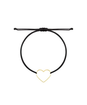 دستبند نخی مشکی قلب توخالی درریس Doris کدP5873