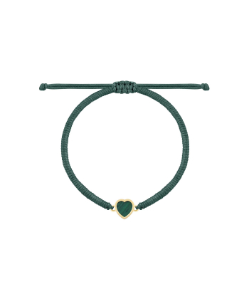 دستبند بافت سبز قلب فیبوس با سنگ سبز درریس Doris کدP5861