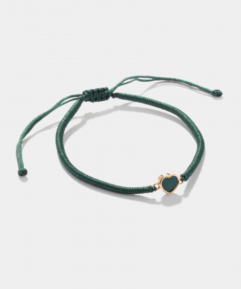 دستبند بافت سبز قلب فیبوس با سنگ سبز درریس Doris کدP5861