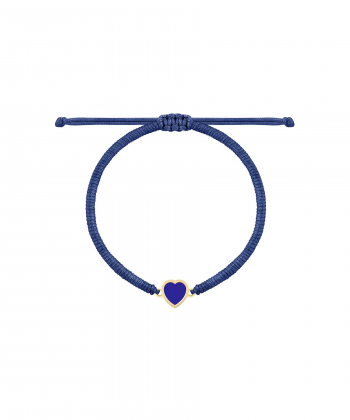 دستبند بافت سرمه ای قلب فیبوس با سنگ سرمه ای درریس Doris کدP5858