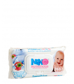دستمال مرطوب پاک کننده کودک میوه ای حاوی کالاندولا نینو Nino بسته 70 عددی