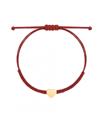 دستبند طلا بافت قرمز قلب پرسته Parasteh کد 132139