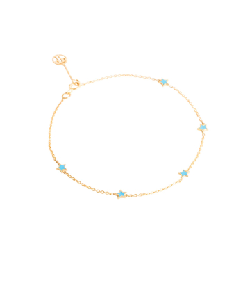 دستبند طلا زنجیری مینا کاری پنج ستاره پرسته Parasteh کد 479619