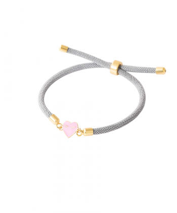 دستبند طلا بافت مینا کاری قلب پرسته Parasteh کد 456103