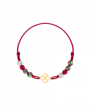 دستبند طلا بافت شبدر کوچک پرسته Parasteh کد 114658