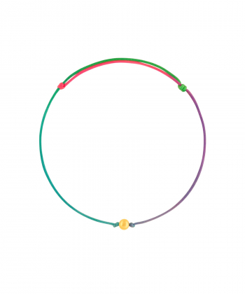 دستبند طلا بافت رنگین کمان تک گوی پرسته Parasteh کد 91925