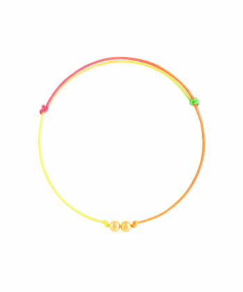 دستبند طلا بافت رنگین کمان دو گوی پرسته Parasteh کد 91917
