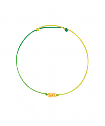 دستبند طلا بافت رنگین کمان دو گوی پرسته Parasteh کد 91646