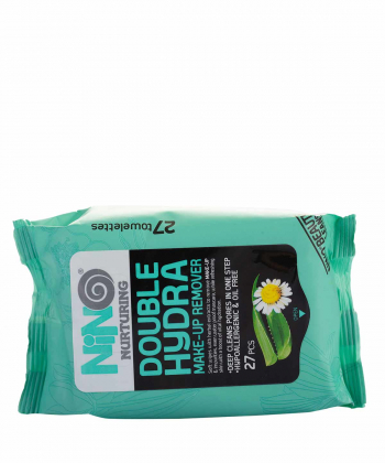 دستمال مرطوب پاک کننده آرایش نینو Nino مدل Double Hydra بسته 27 عددی