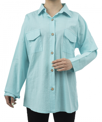 شومیز نخی آستین بلند زنانه شندی مدل 8120