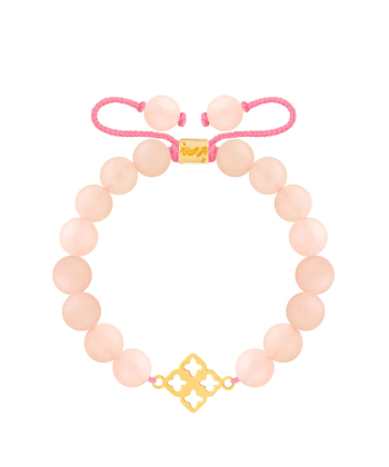 دستبند طلا سنگی اسلیمی و رزکوارتز پرسته Parasteh کد 85726