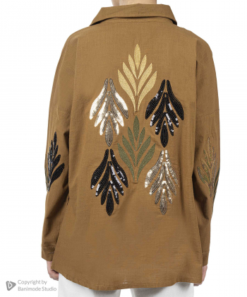 شومیز نخی آستین بلند زنانه شندی مدل 8176