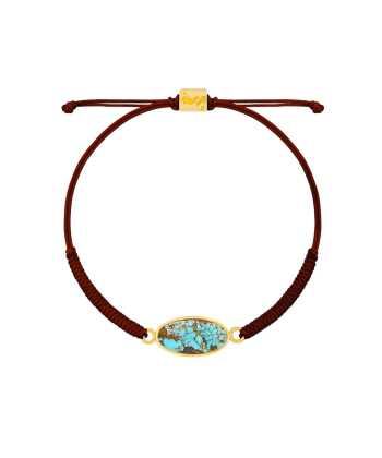 دستبند طلا بافت زرشکی فیروزه بیضی پرسته Parasteh کد 83821