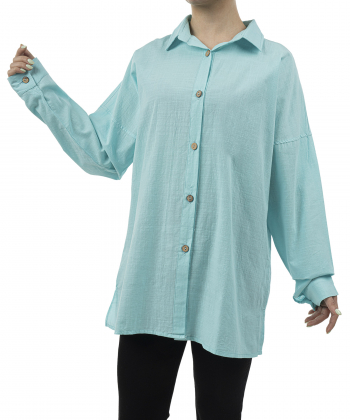 شومیز نخی آستین بلند زنانه شندی مدل 8158